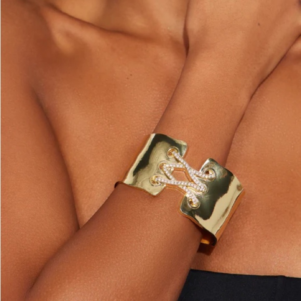 Laced Up Rhinestone Cuff Bracelet NEW 🏷️